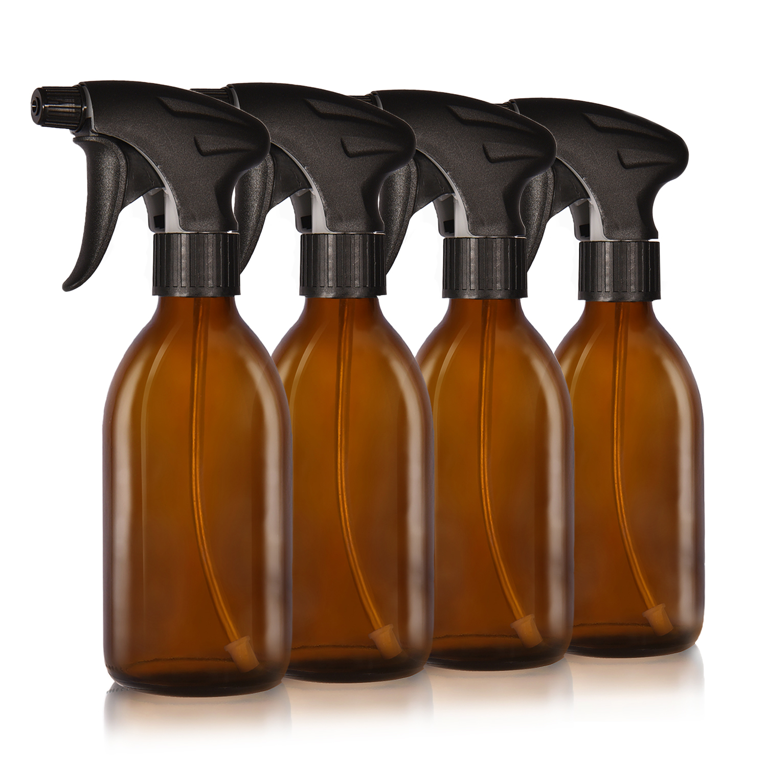 4 × 250ml Braunglas-Sprühflaschen mit ergonomischem Sprühkopf