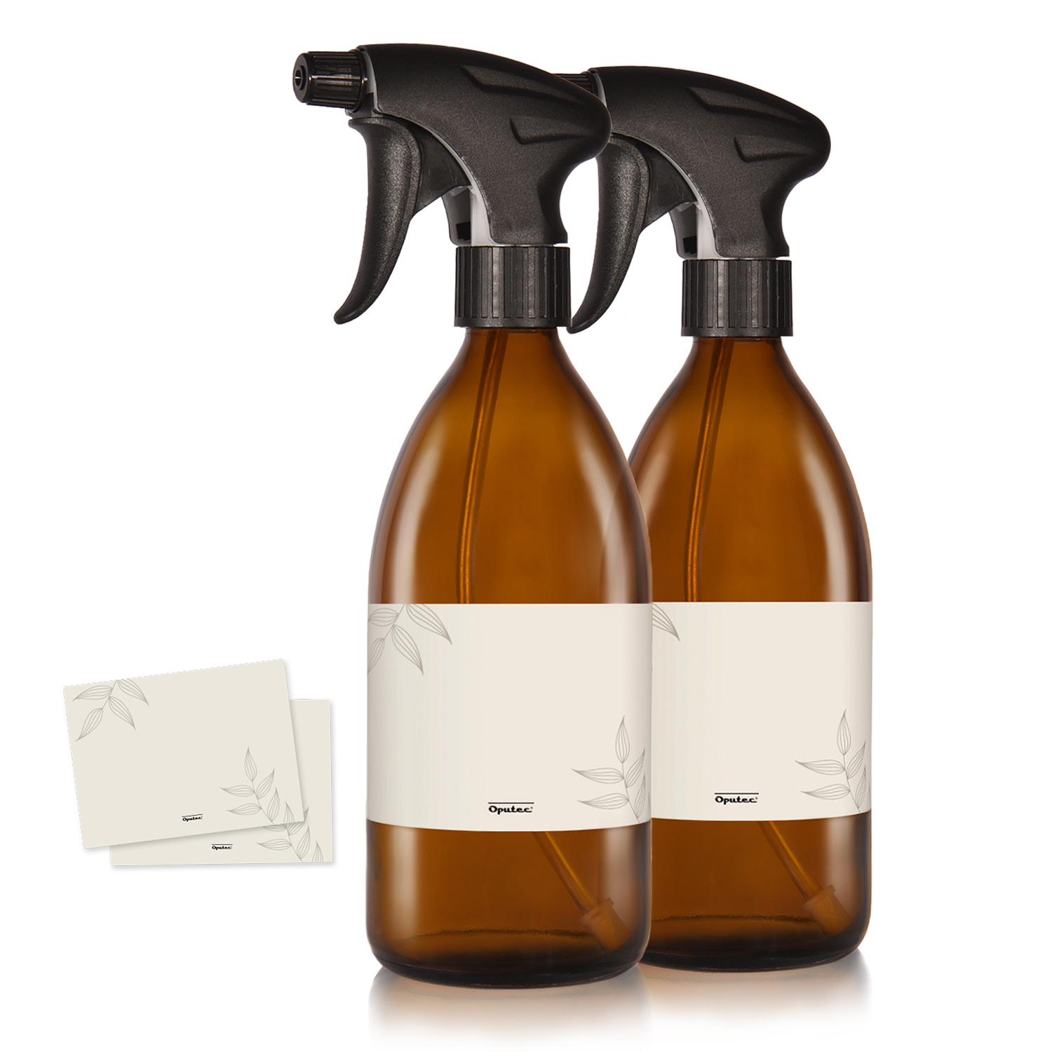 2 x 500ml Sprühflaschen aus Braunglas + Etiketten 2 x 500ml Sprühflaschen aus Braunglas + Etiketten