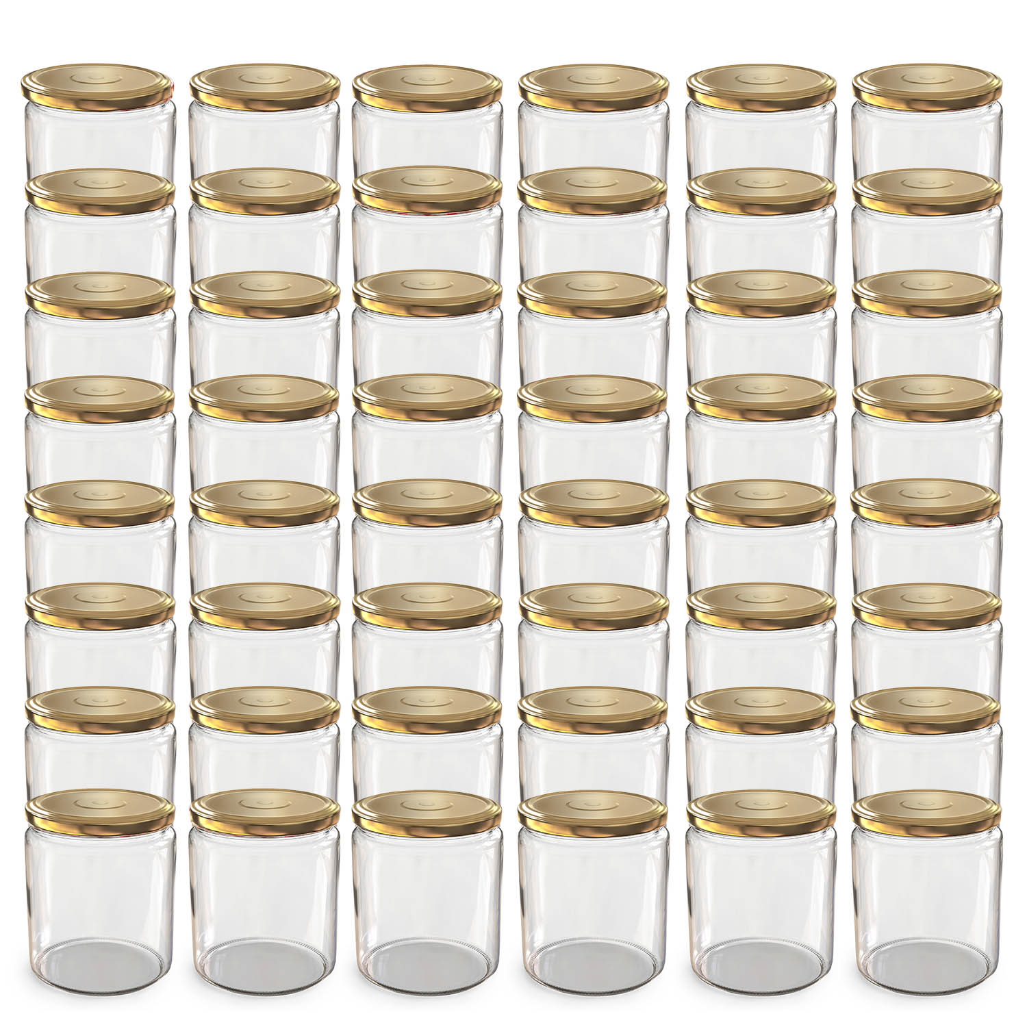 48x 405ml Einmachgläser mit Deckel Gold (TO82) 48x 405ml Einmachgläser mit Deckel Gold (TO82)