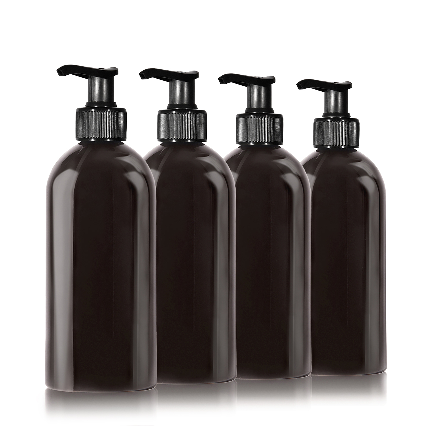4 x 500ml Seifenspender aus Kunststoff schwarz