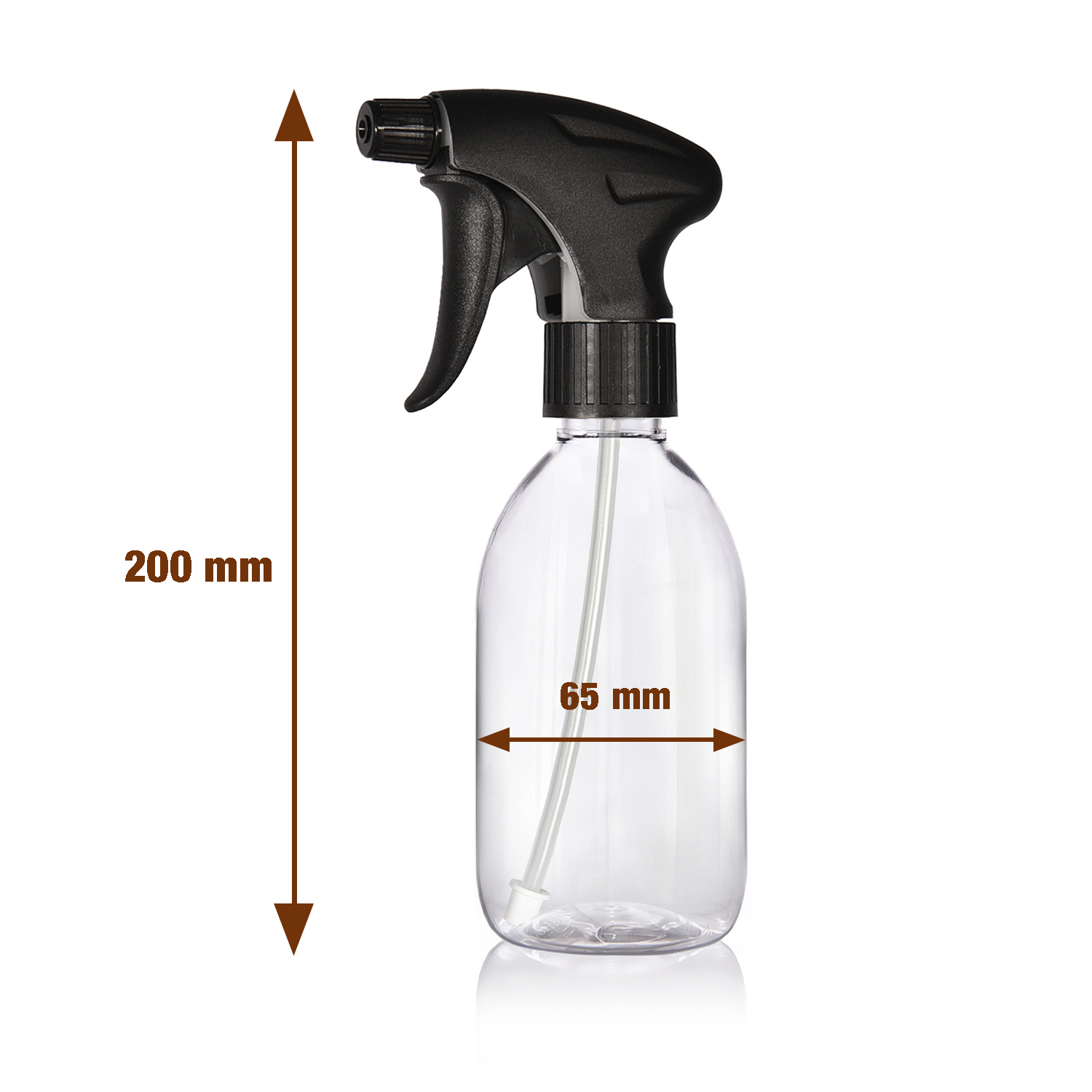 6 x 300ml Sprühflaschen aus Kunststoff transparent + Etiketten