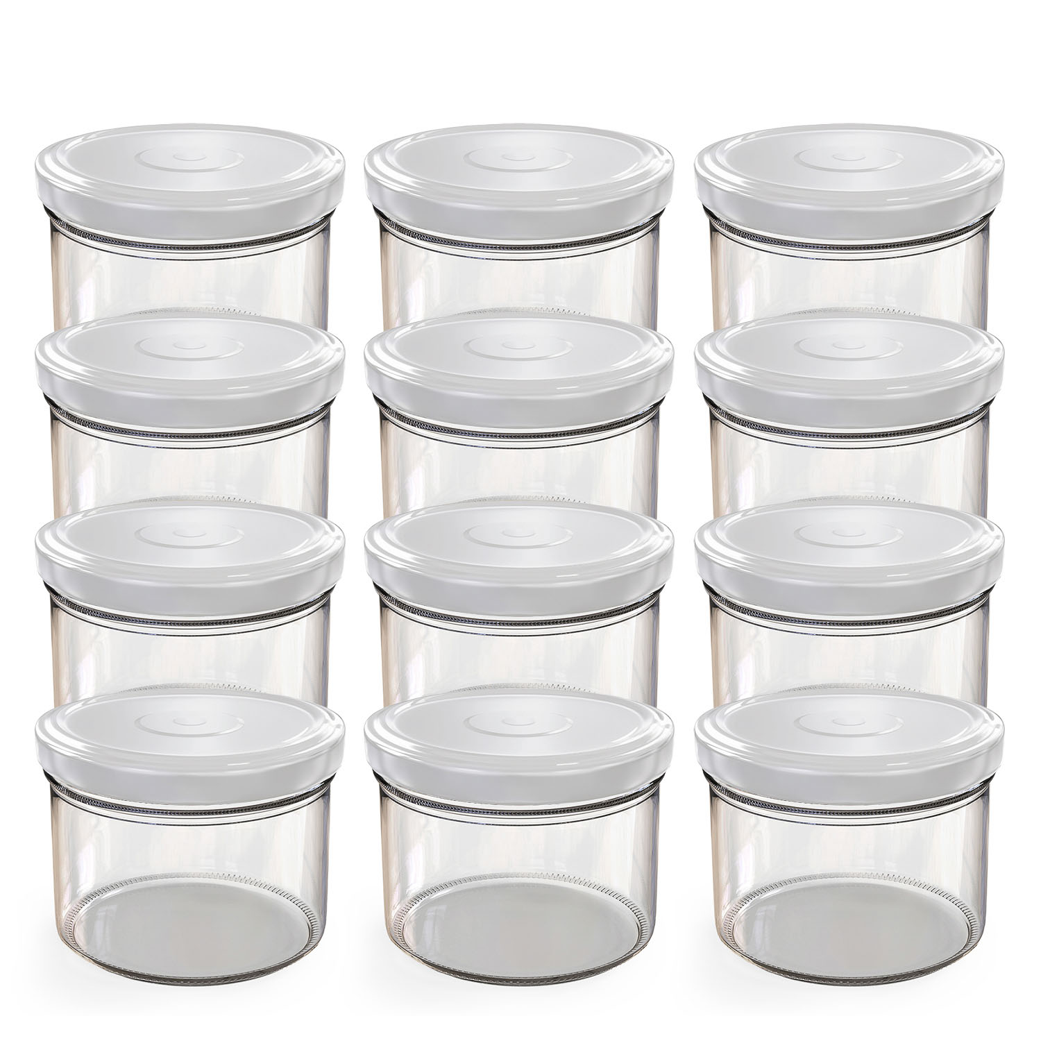 12x 230ml Einmachgläser mit Deckel Weiß (TO82) 12x 230ml Einmachgläser mit Deckel Weiß (TO82)