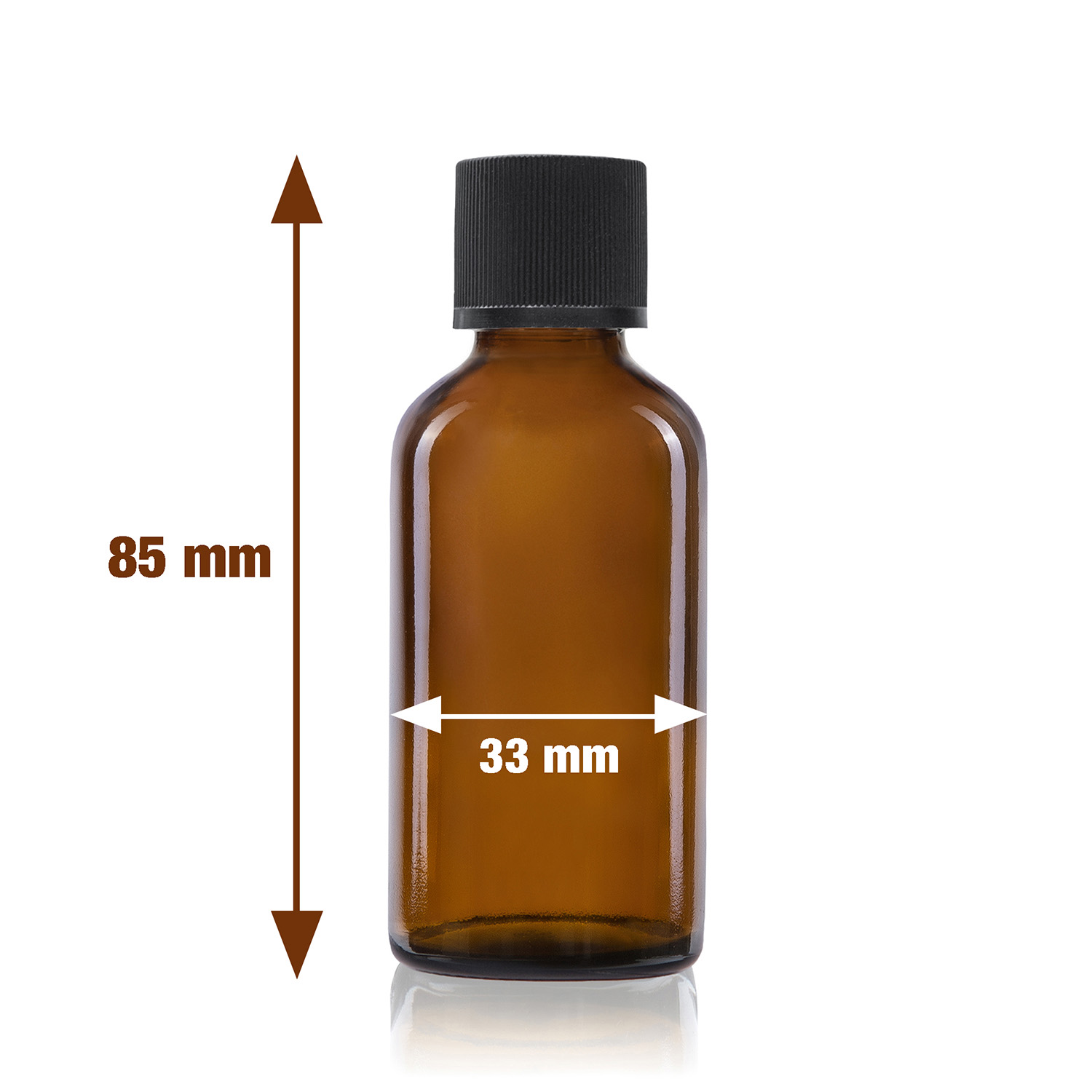 5x 30ml Tropfflasche aus Braunglas mit Tröpflereinsatz, schwarzer Deckel