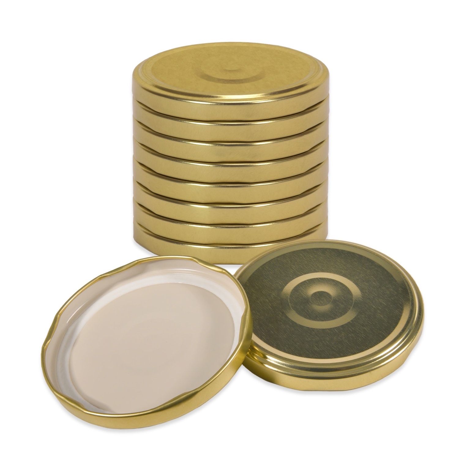 10 x Schraubdeckel TO 82 – Gold