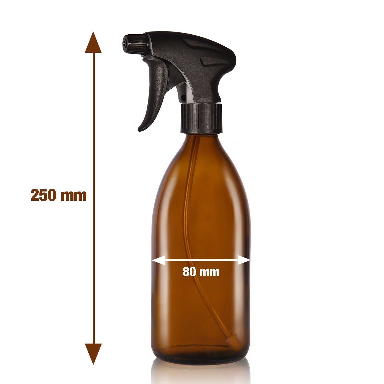 2 × 500ml Braunglas-Sprühflaschen mit ergonomischem Sprühkopf