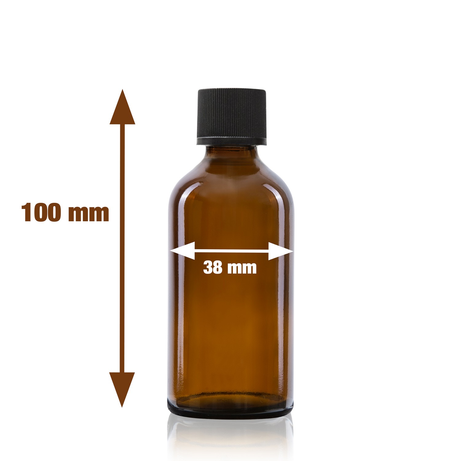 10x 50ml Tropfflasche aus Braunglas mit Tröpflereinsatz, schwarzer Deckel
