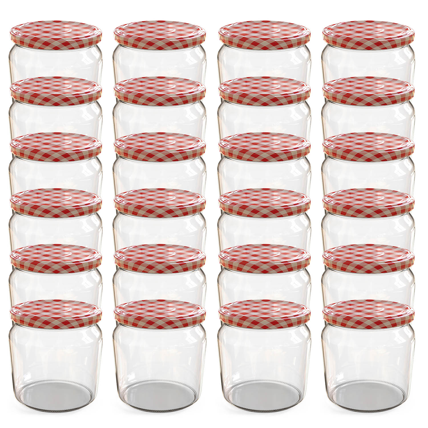 24x 360ml Einmachgläser mit Deckel Rot-Weiß-Karo (TO82) 24x 360ml Einmachgläser mit Deckel Rot-Weiß-Karo (TO82)