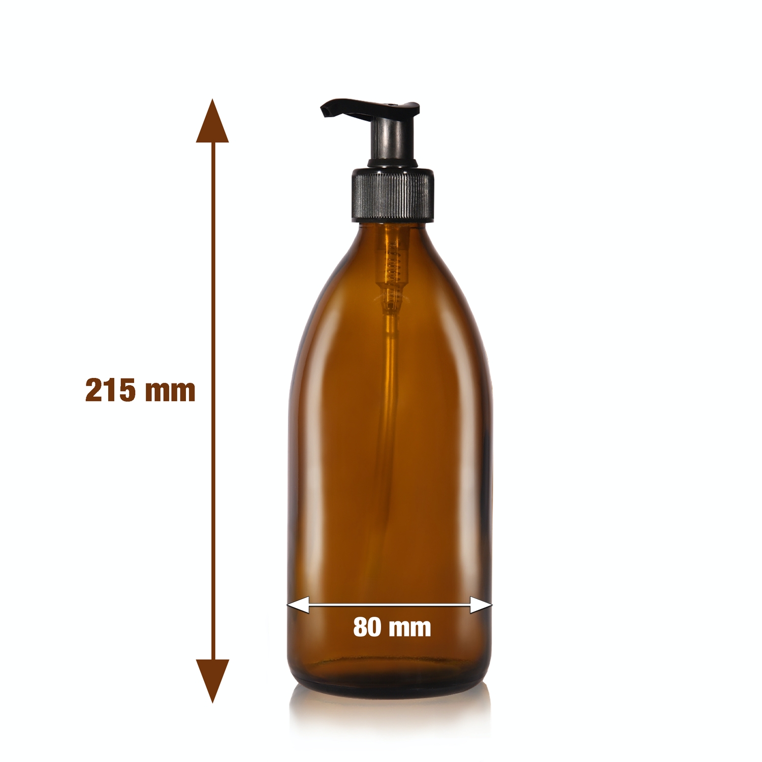 4 x 500ml Seifenspender aus Braunglas