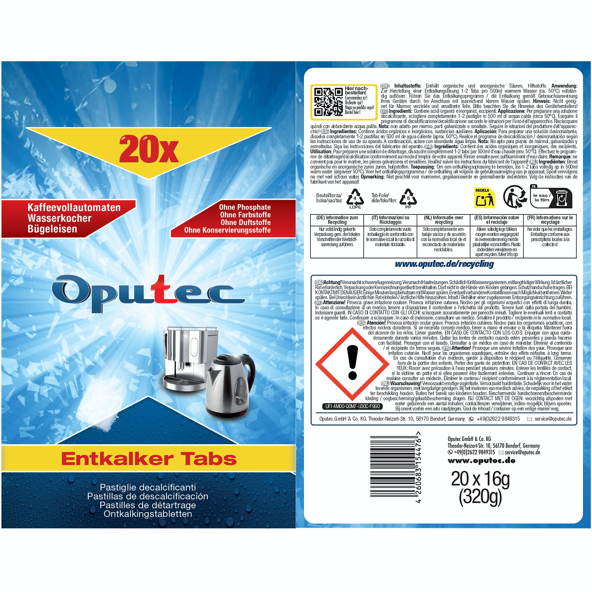 20x Entkalker Tabs im Beutel für Kaffeevollautomaten