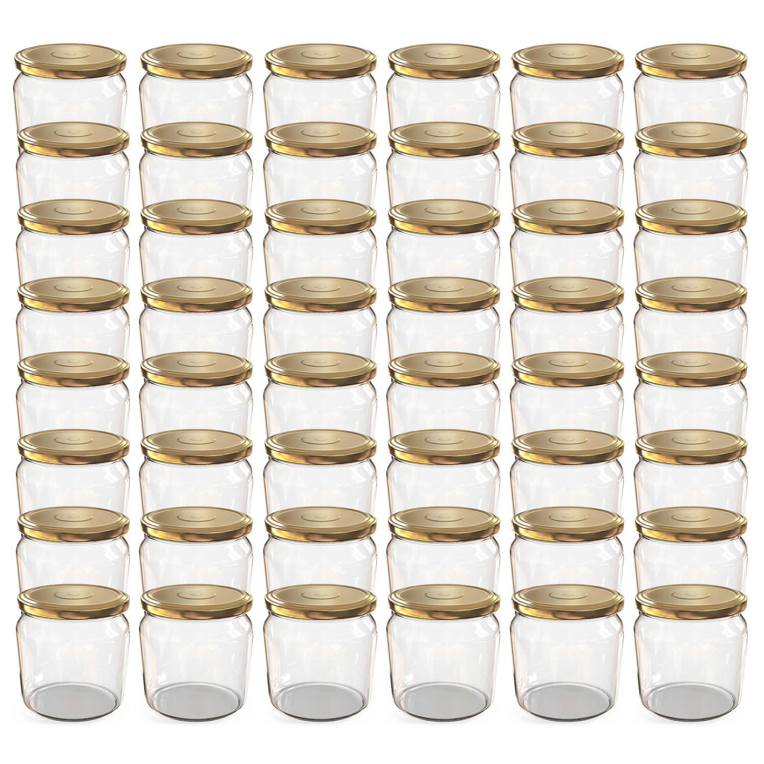 48x 360ml Einmachgläser mit Deckel Gold (TO82) 48x 360ml Einmachgläser mit Deckel Gold (TO82)