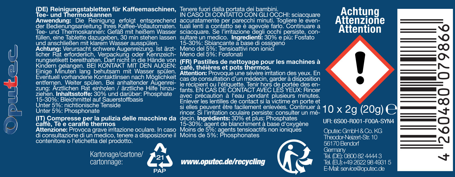 Reinigungsset für Kaffeevollautomaten: 50 Entkalker Tabs + 50 Reinigungstabs zur Entfettung