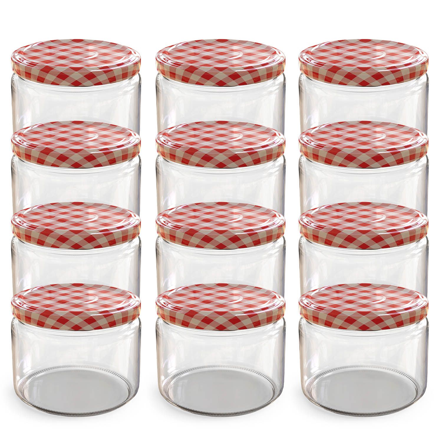 12x 282ml Einmachgläser mit Deckel Rot-Weiß-Karo (TO82) 12x 282ml Einmachgläser mit Deckel Rot-Weiß-Karo (TO82)