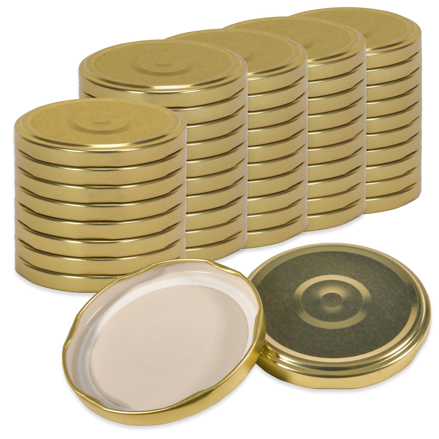 50 x Schraubdeckel TO 82 – Gold