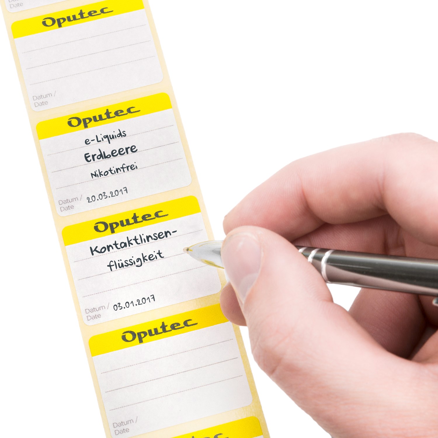 Leerflasche_Etikett 5 x Beschrifte-Etiketten 40mm x 30mm – Papieretiketten aus 100% recyceltem Material