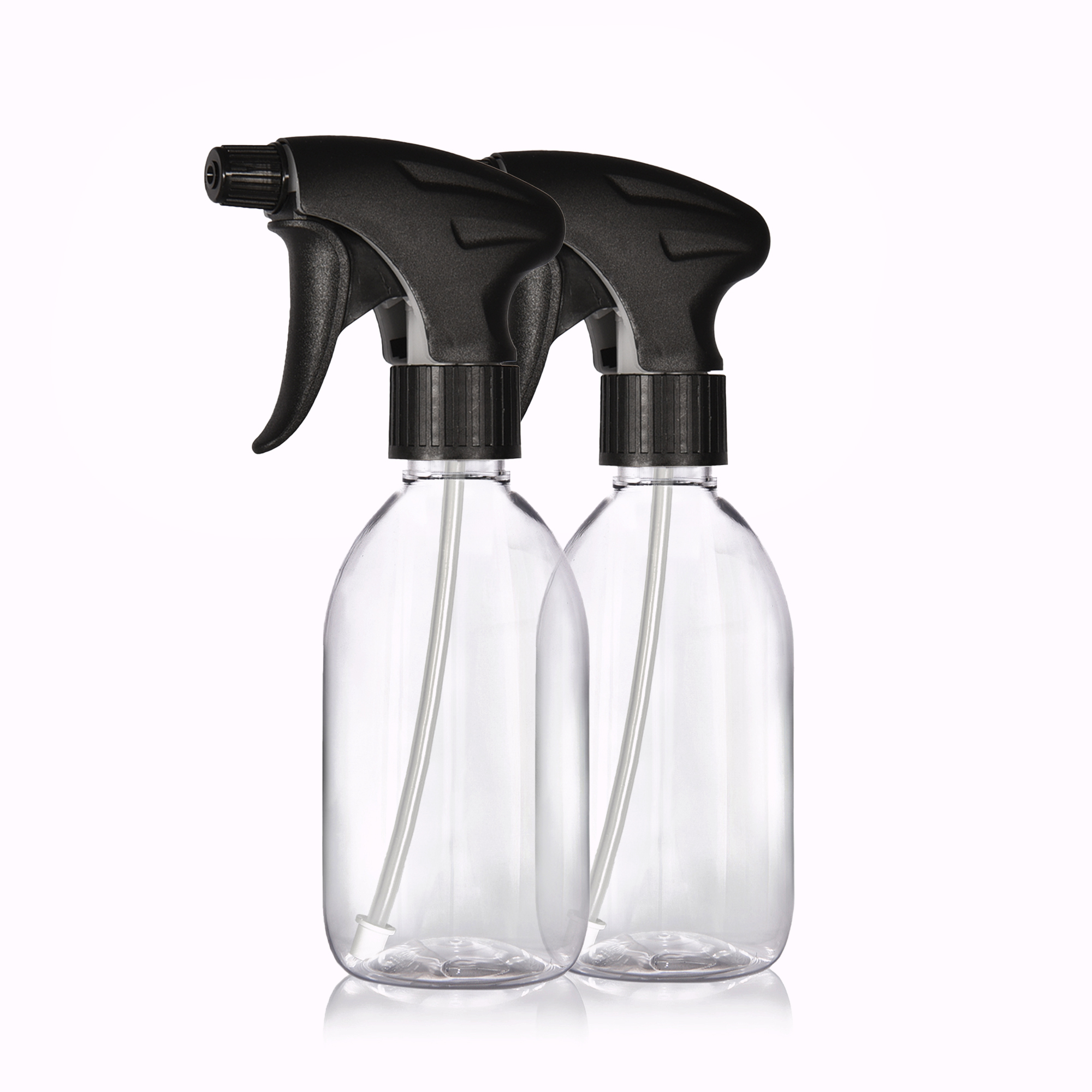 2 x 300ml Sprühflaschen aus Kunststoff transparent