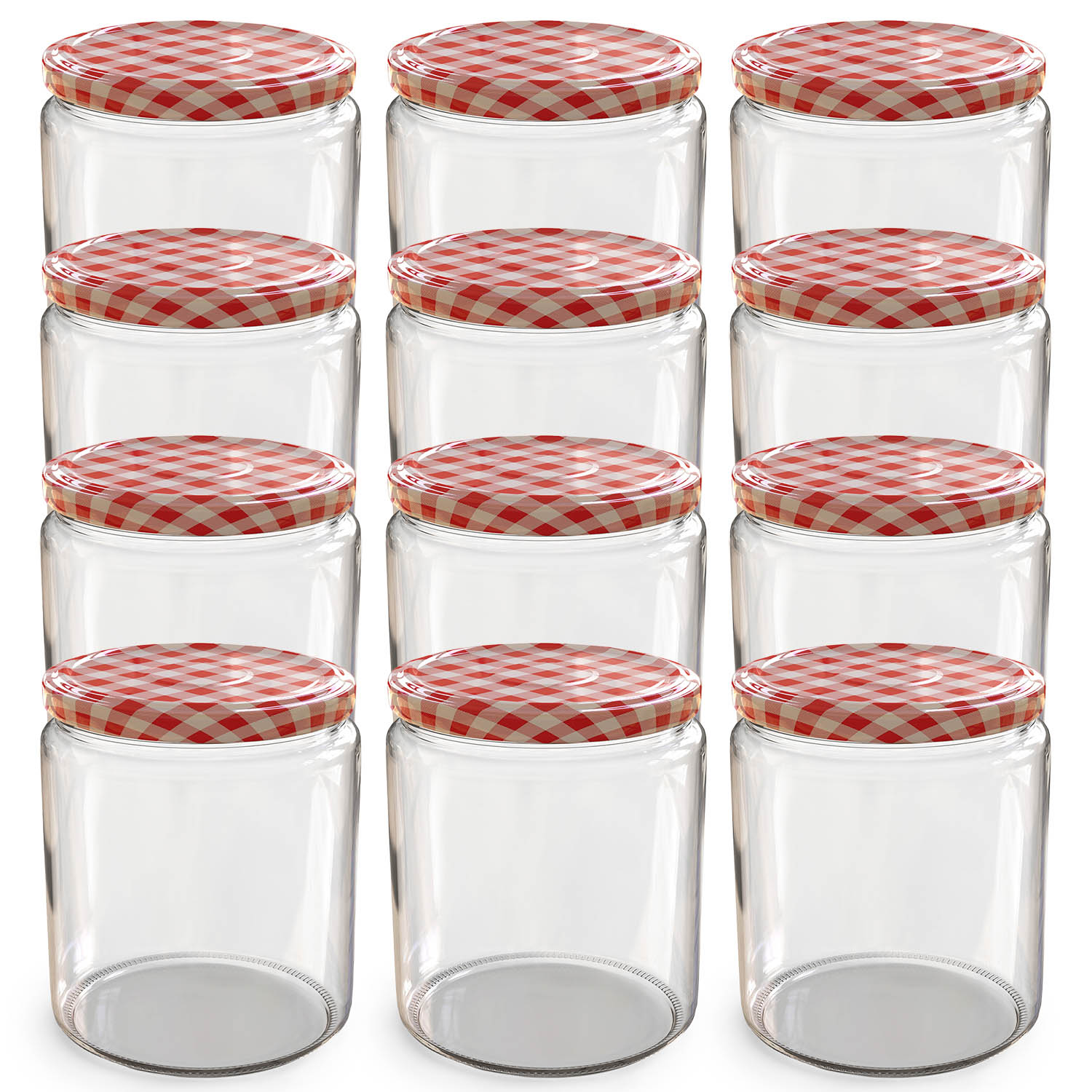 12x 405ml Einmachgläser mit Deckel Rot-Weiß-Karo (TO82) 12x 405ml Einmachgläser mit Deckel Rot-Weiß-Karo (TO82)