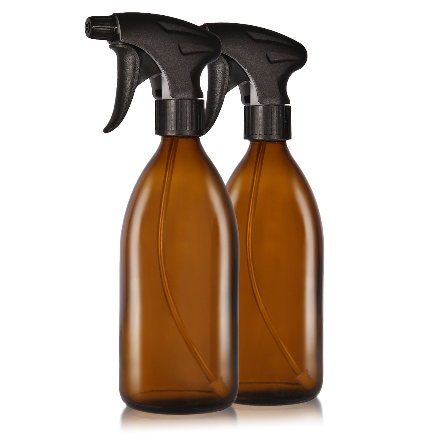 2 × 500ml Braunglas-Sprühflaschen mit ergonomischem Sprühkopf
