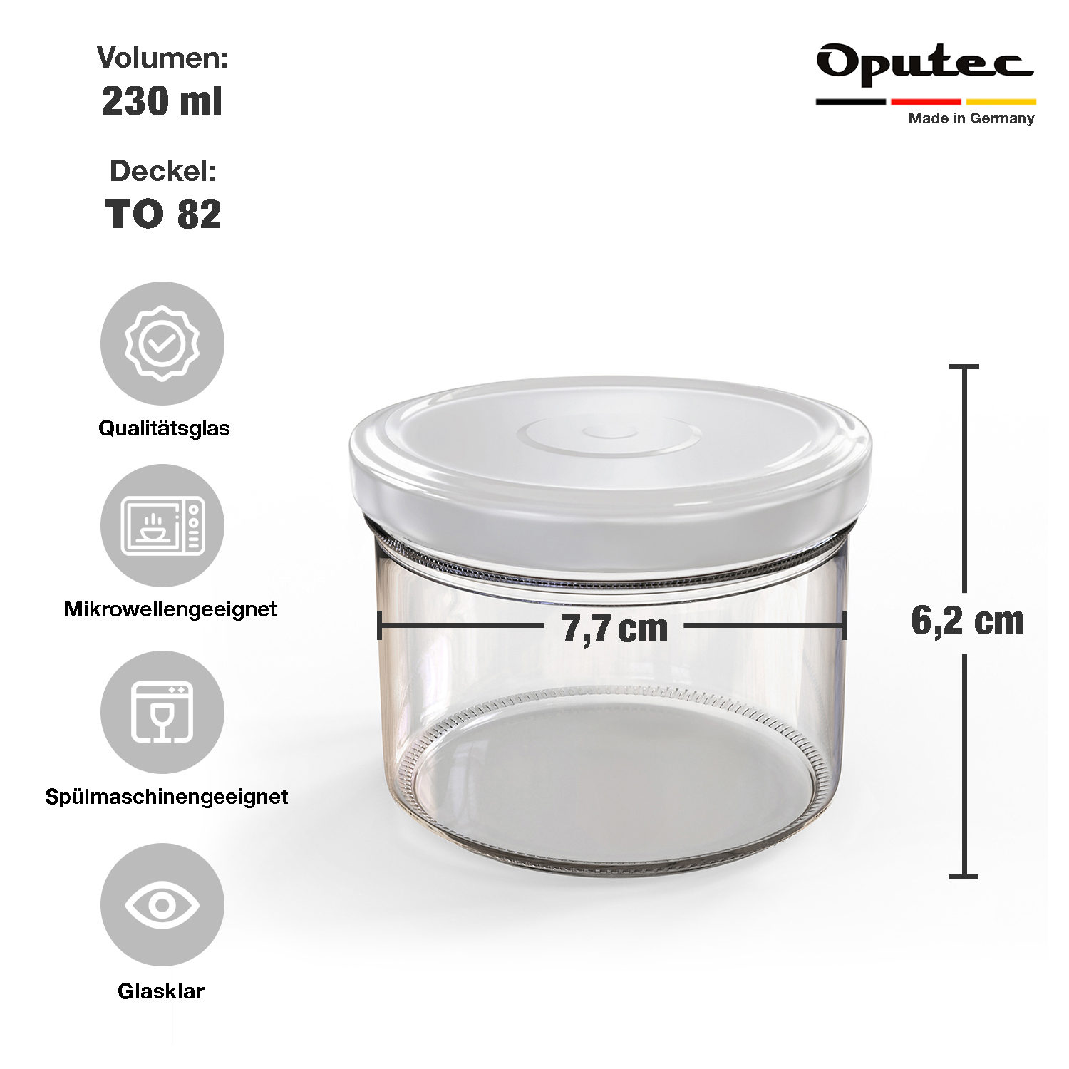 12x 230ml Einmachgläser mit Deckel Weiß (TO82) 12x 230ml Einmachgläser mit Deckel Weiß (TO82)