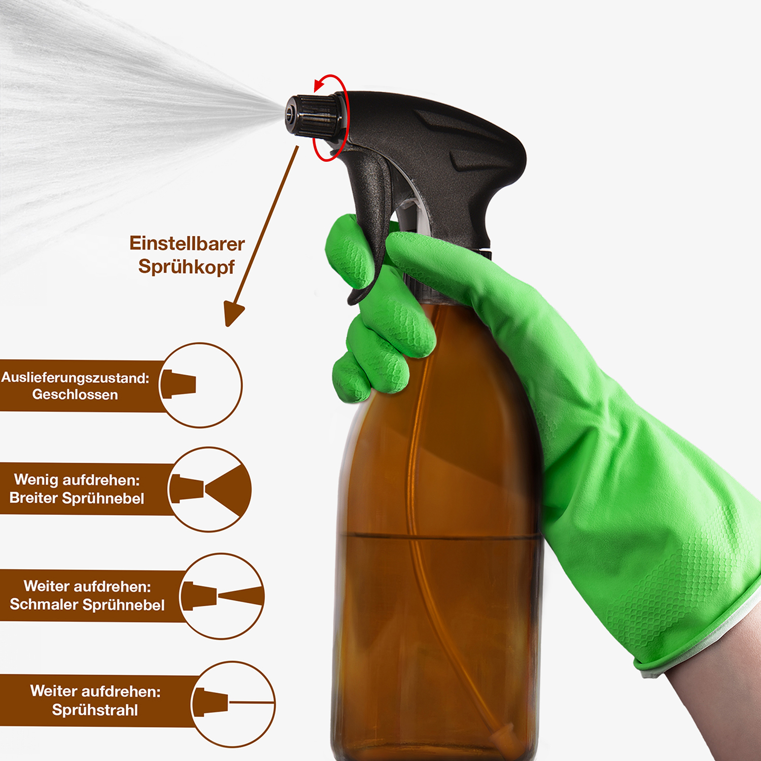 2 x 500ml Sprühflaschen aus Braunglas + Etiketten 2 x 500ml Sprühflaschen aus Braunglas + Etiketten