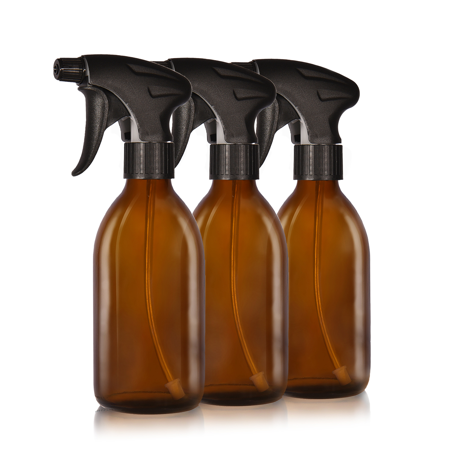 3 x 250ml Sprühflaschen aus Braunglas + Etiketten