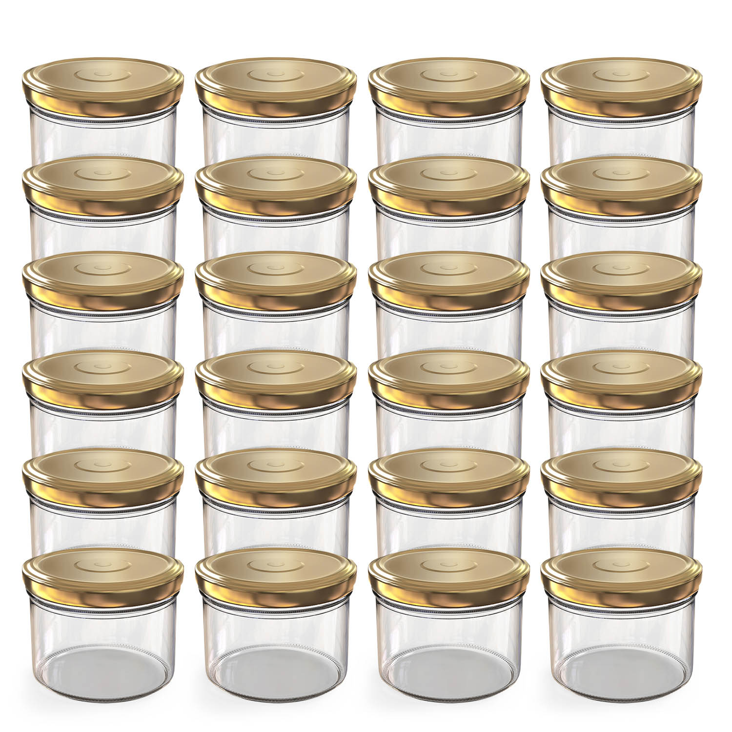 24x 230ml Einmachgläser mit Deckel Gold (TO82) 24x 230ml Einmachgläser mit Deckel Gold (TO82)