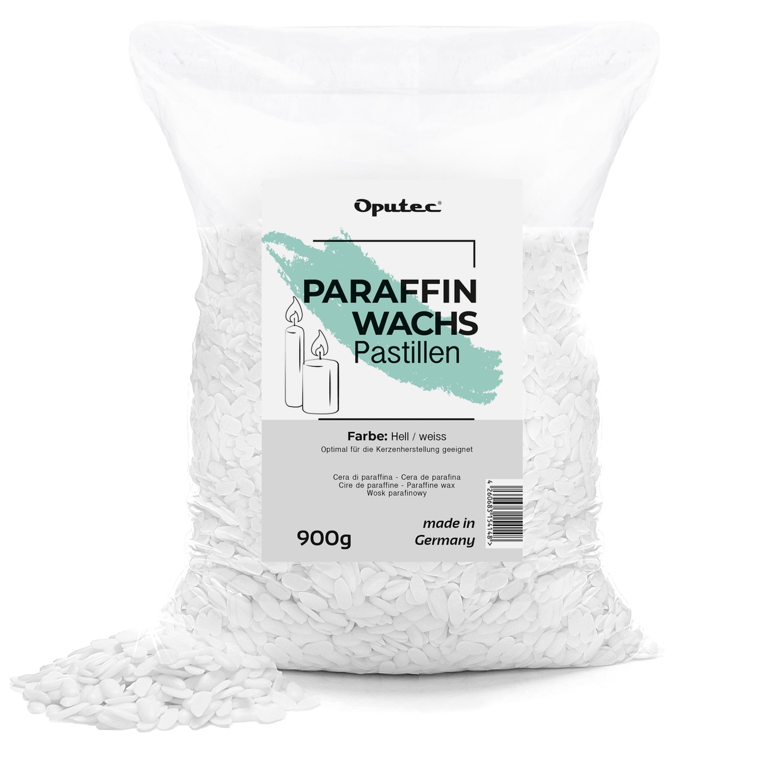 900g Paraffinwachs-Pastillen Kerzenwachs aus Paraffin (weiß)