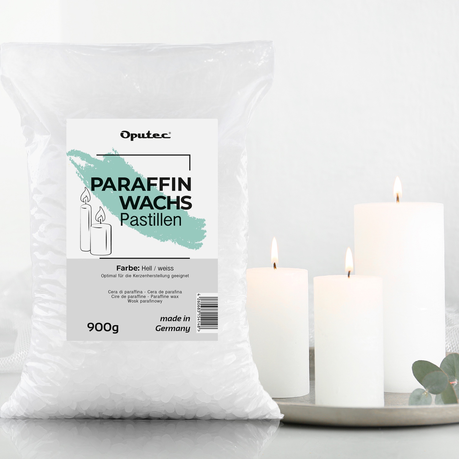 900g Paraffinwachs-Pastillen Kerzenwachs aus Paraffin (weiß)