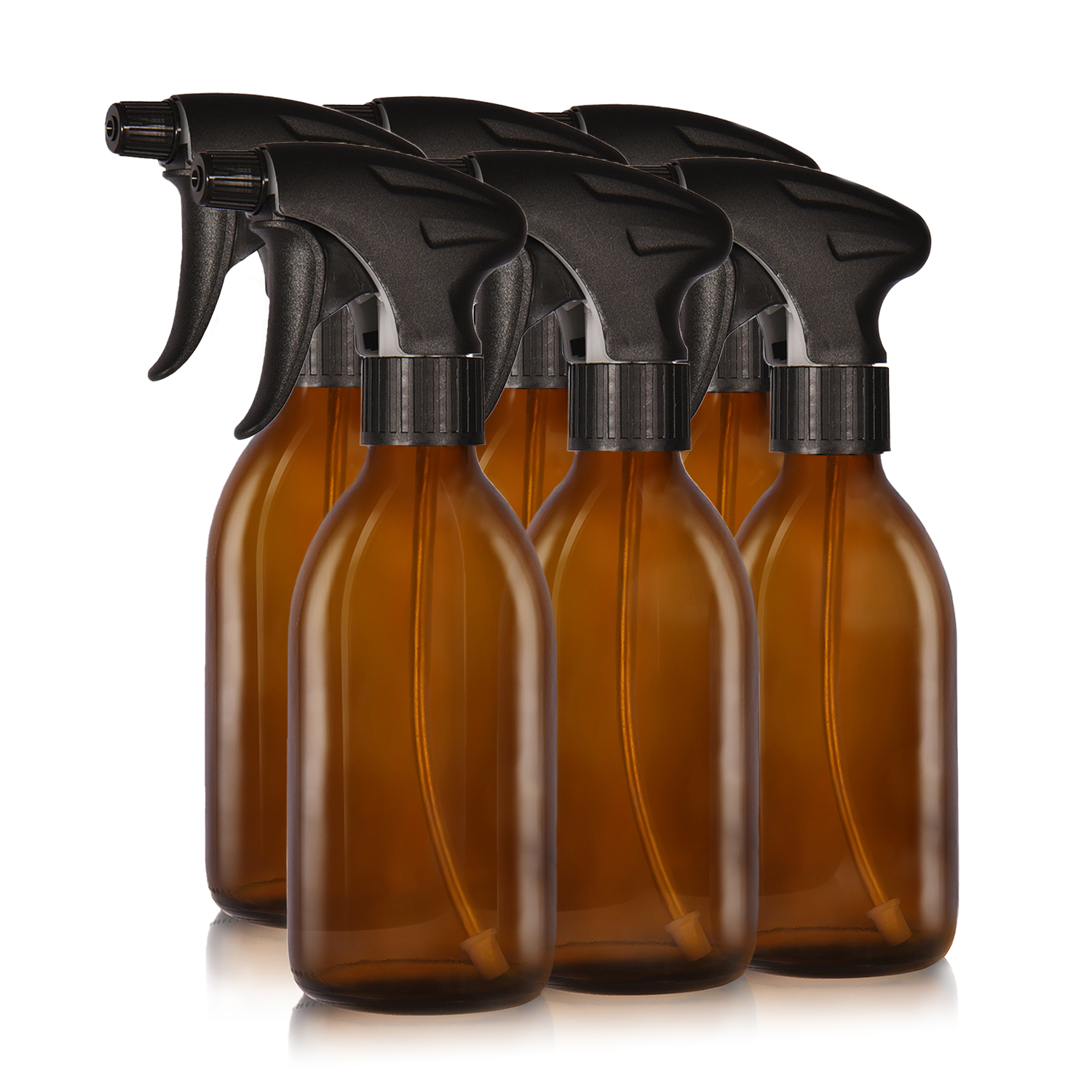 6 x 250ml Sprühflaschen aus Braunglas + Etiketten