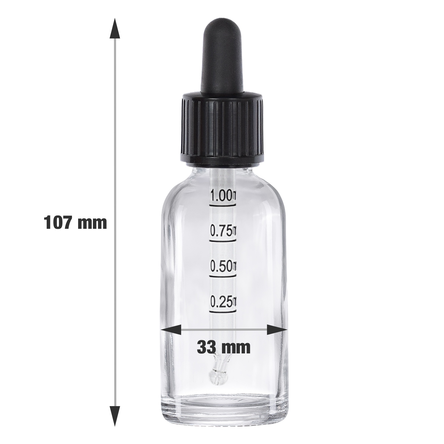 143x 30 ml Pipettenflaschen aus Klarglas mit Skala & Glaspipette – präzises Dosieren