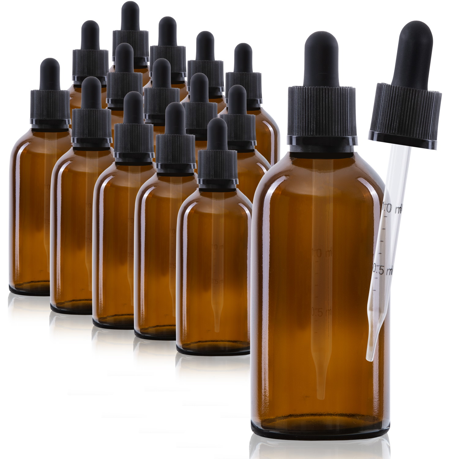 PipetteFlasche_Braun_100ml_20er_Hauptfoto_Ohne_Etikett_1500 68x 100ml Pipetten-Flasche mit Glaspipette, Braunglas, schwarzer Deckel