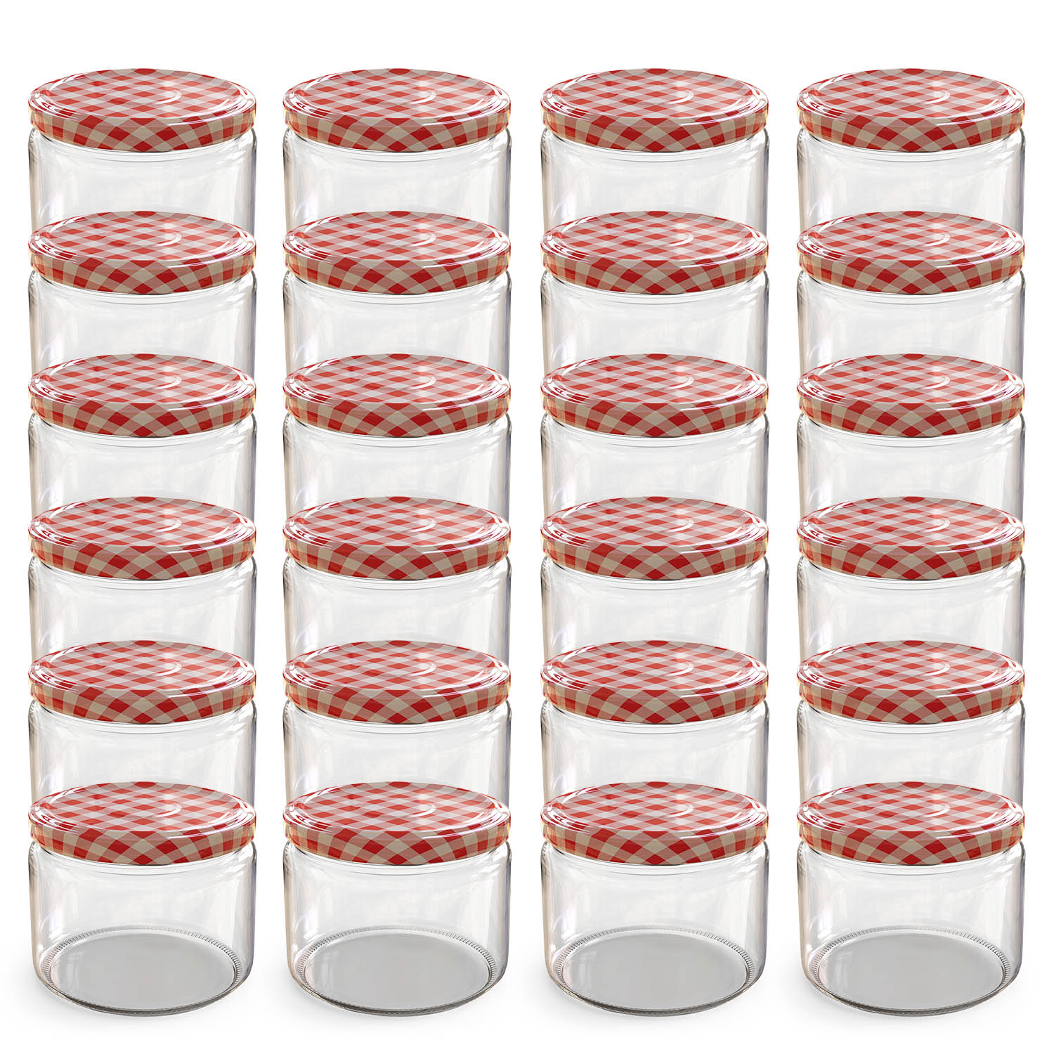 24x 282ml Einmachgläser mit Deckel Rot-Weiß-Karo (TO82) 24x 282ml Einmachgläser mit Deckel Rot-Weiß-Karo (TO82)