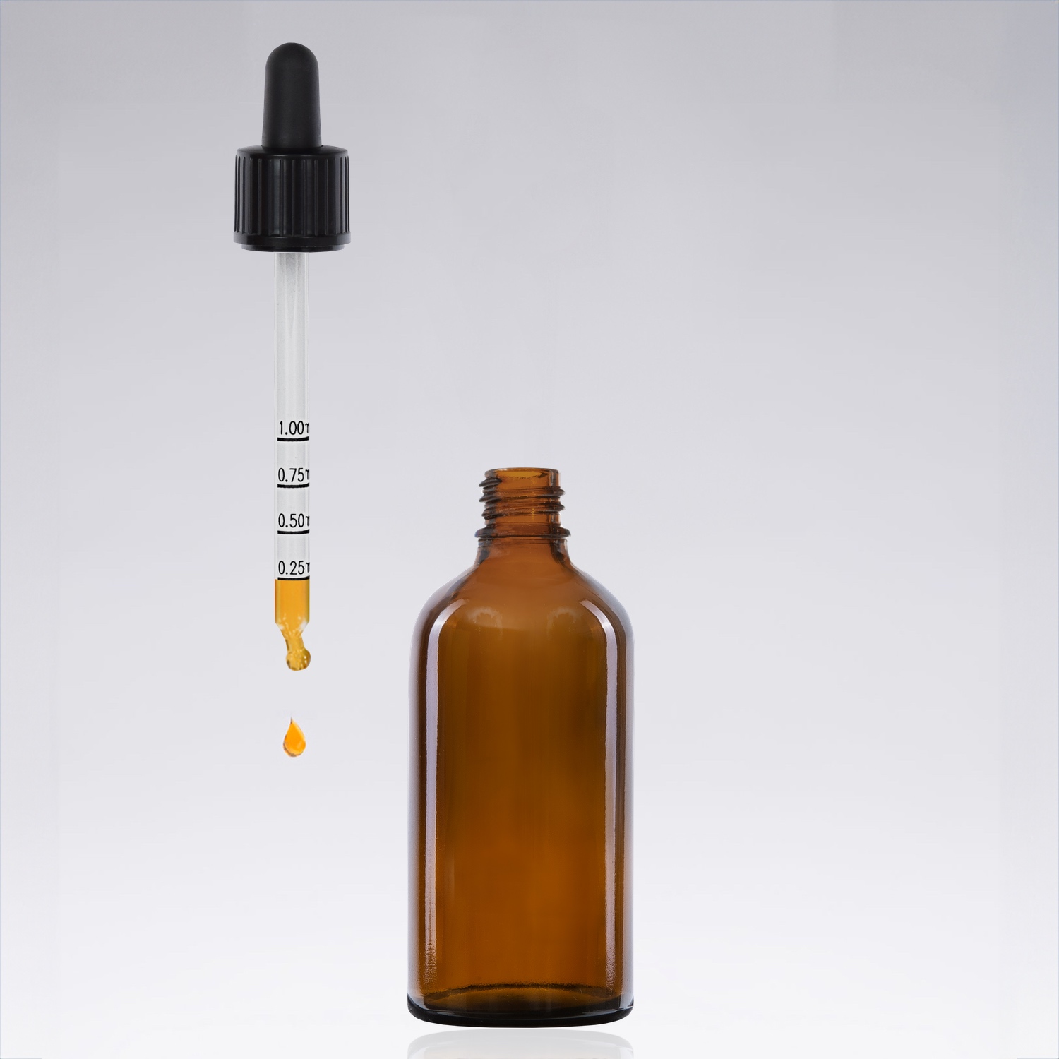 10x 100 ml Pipettenflaschen aus Braunglas mit Skala & Glaspipette – präzises Dosieren