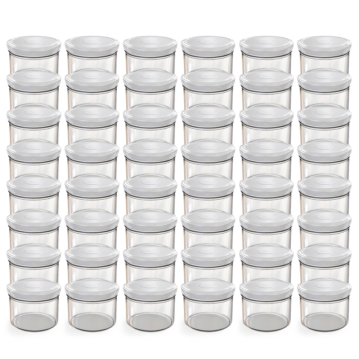 48x 230ml Einmachgläser mit Deckel Weiß (TO82) 48x 230ml Einmachgläser mit Deckel Weiß (TO82)