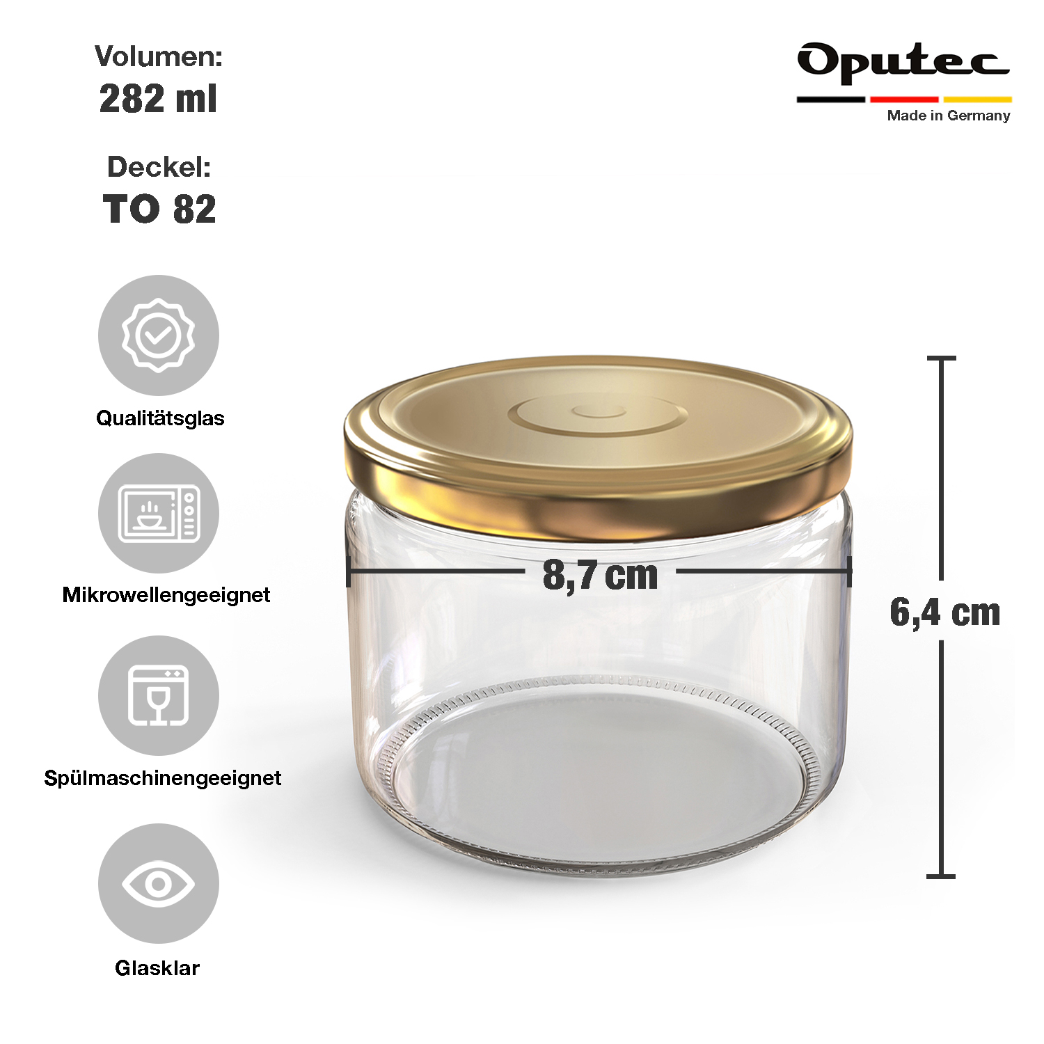 24x 282ml Einmachgläser mit Deckel Gold (TO82) 24x 282ml Einmachgläser mit Deckel Gold (TO82)