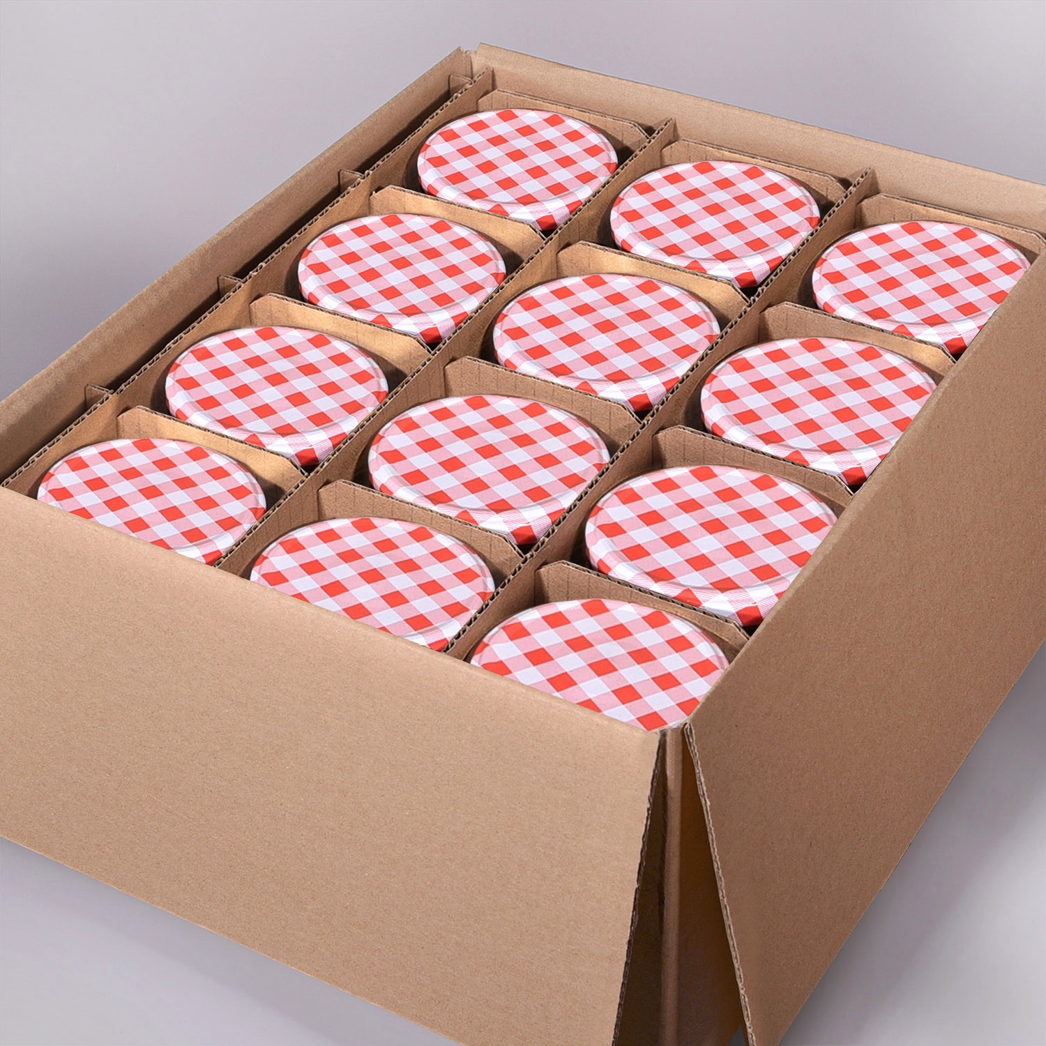 24x 440ml Einmachgläser mit Deckel Rot-Weiß-Karo (TO82) 24x 440ml Einmachgläser mit Deckel Rot-Weiß-Karo (TO82)