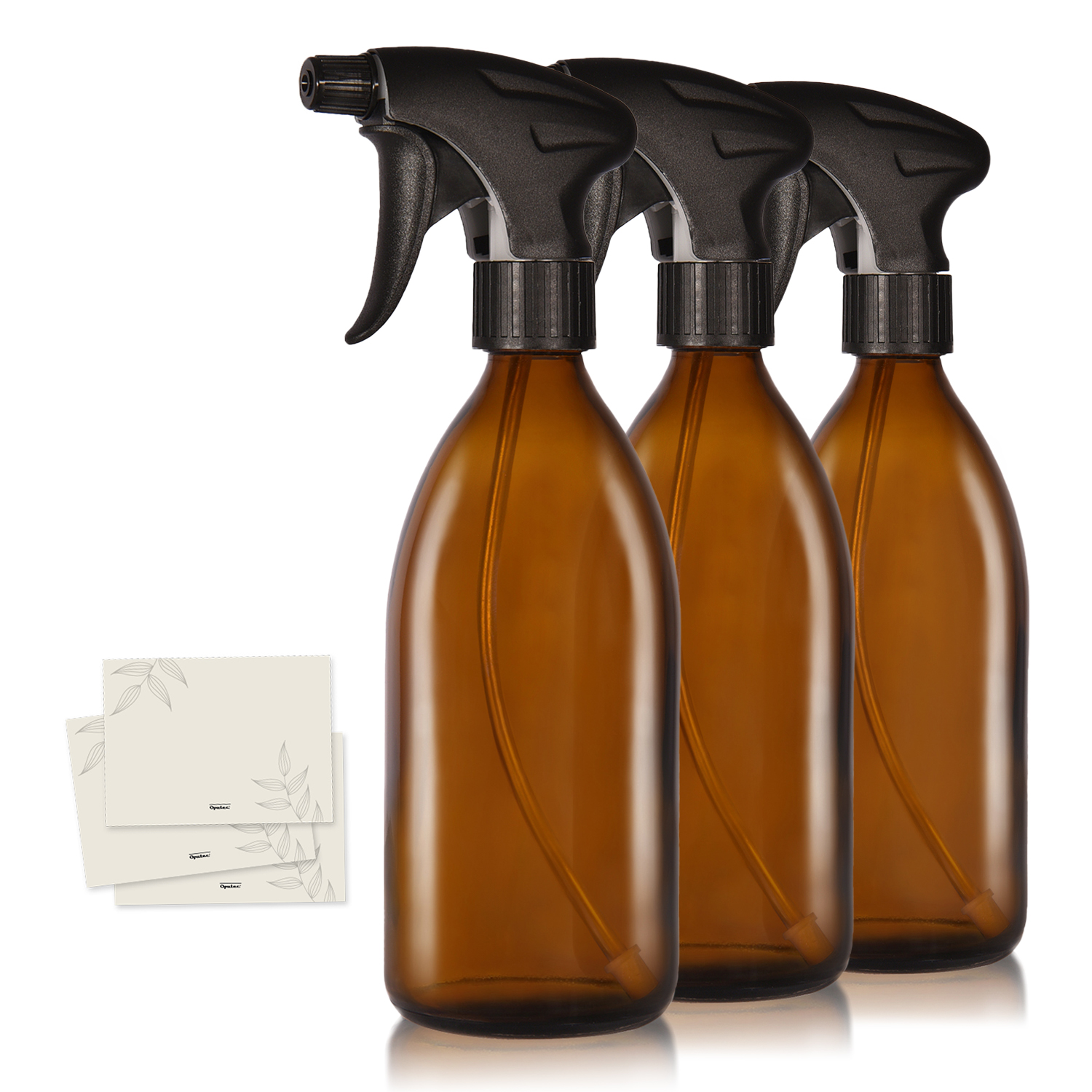 3 x 500ml Sprühflaschen aus Braunglas + Etiketten