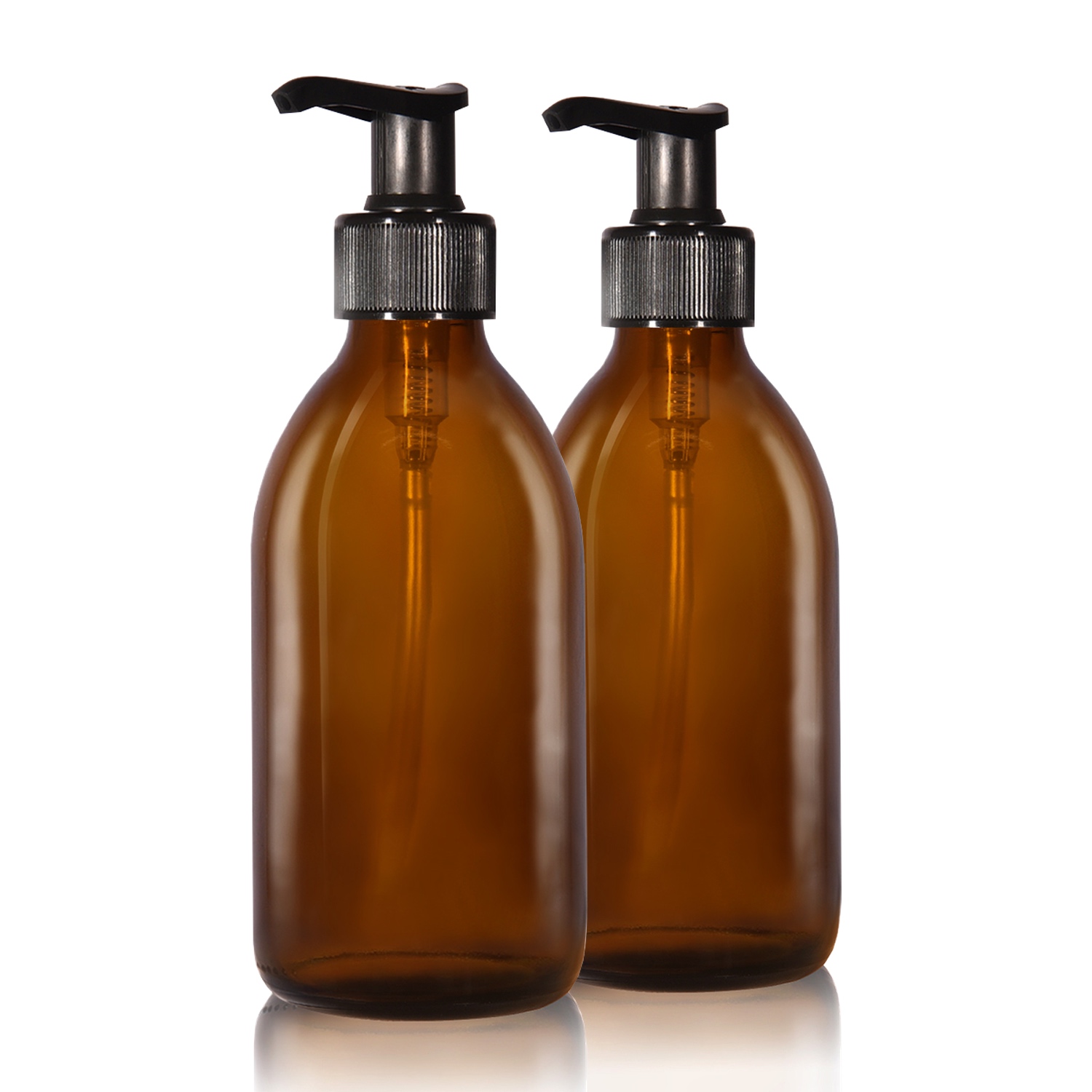 2 x 250ml Seifenspender aus Braunglas