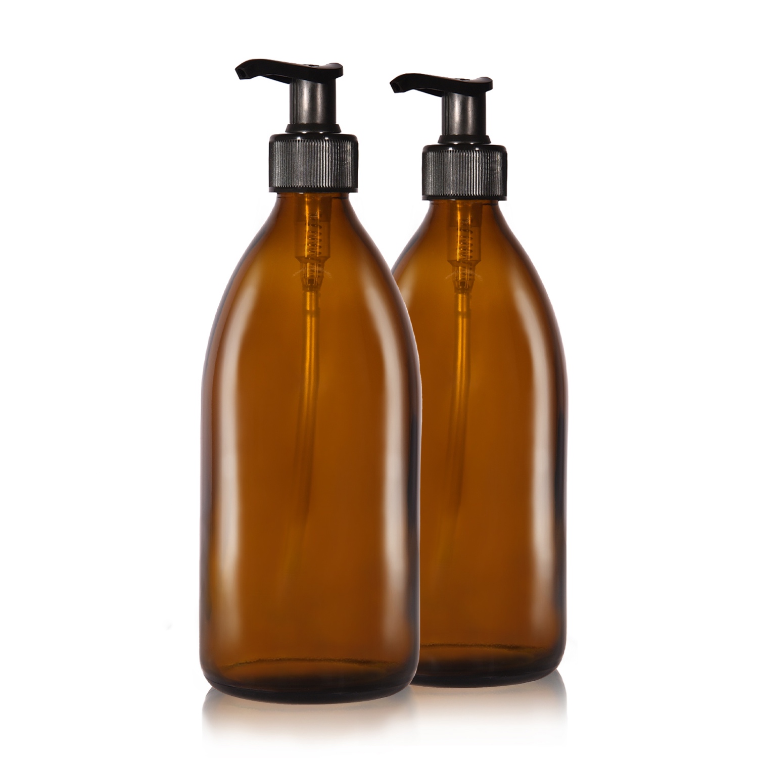 2 x 500ml Seifenspender aus Braunglas