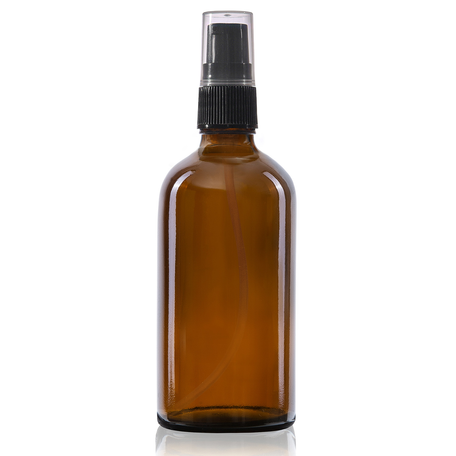 10x 100ml Pumpspender Pumpflasche aus Braunglas, Cremspender mit schwarzem Pumpkopf, inkl. Etiketten