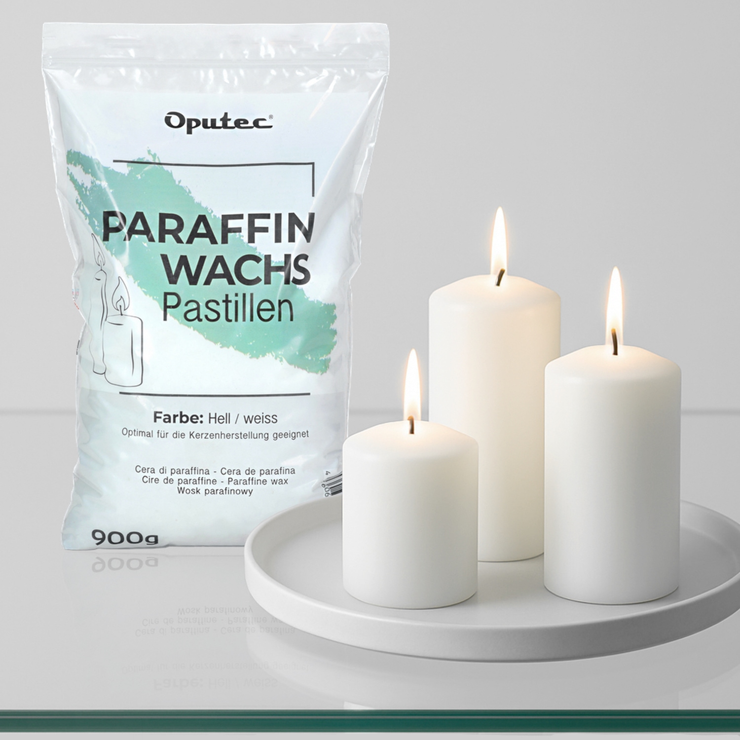 900g Paraffinwachs-Pastillen Kerzenwachs aus Paraffin (weiß)