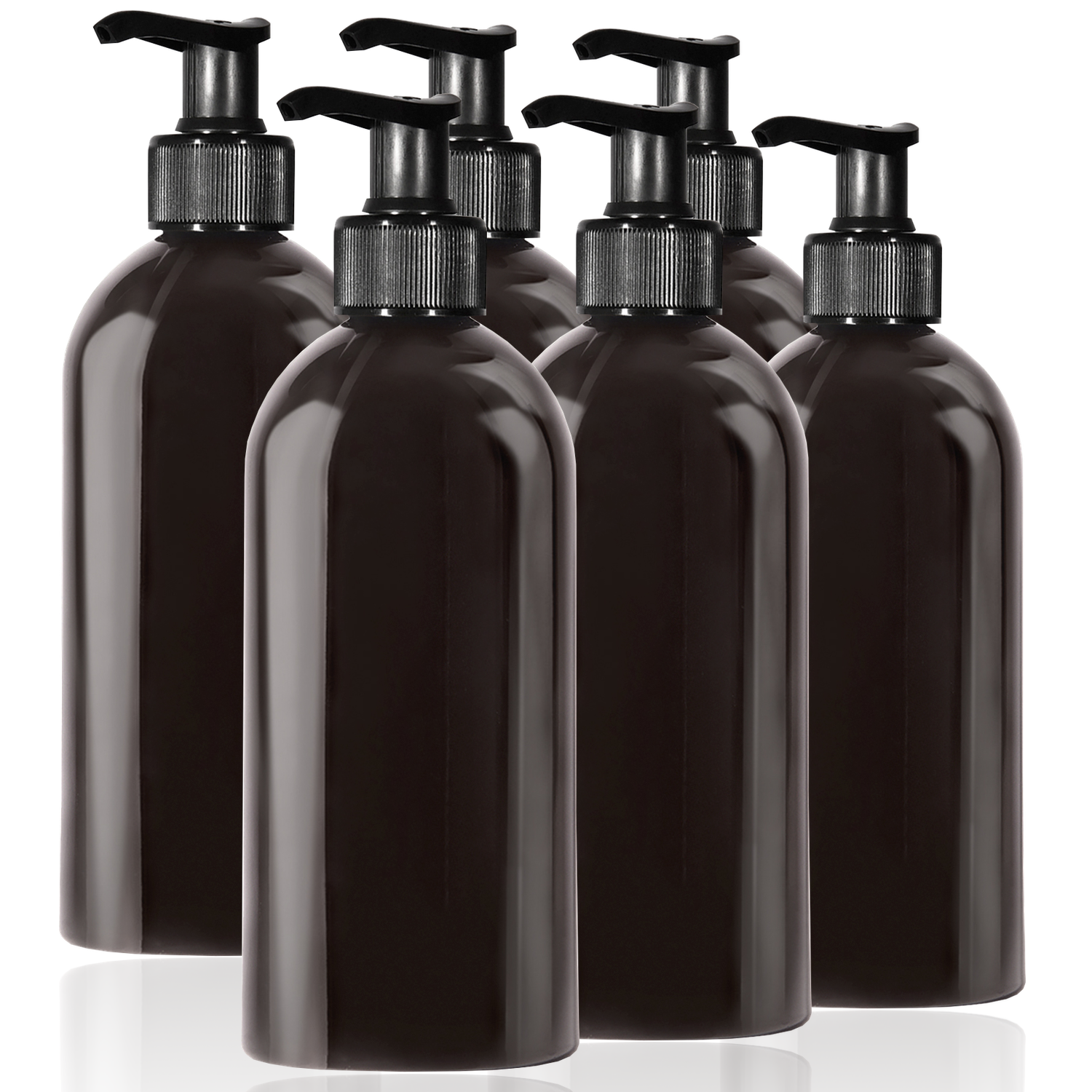 6 x 500ml Seifenspender aus Kunststoff schwarz 