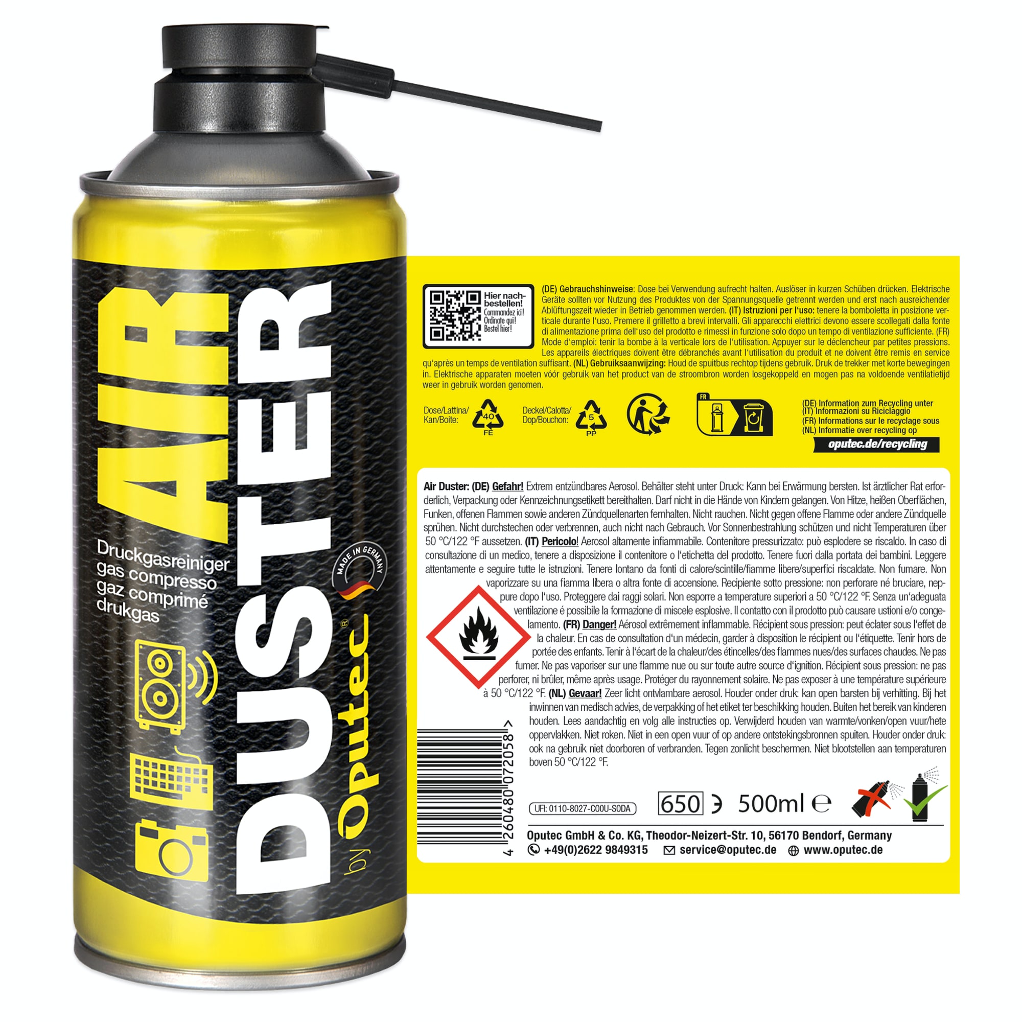 3 x 400ml Druckluftspray - Air Duster