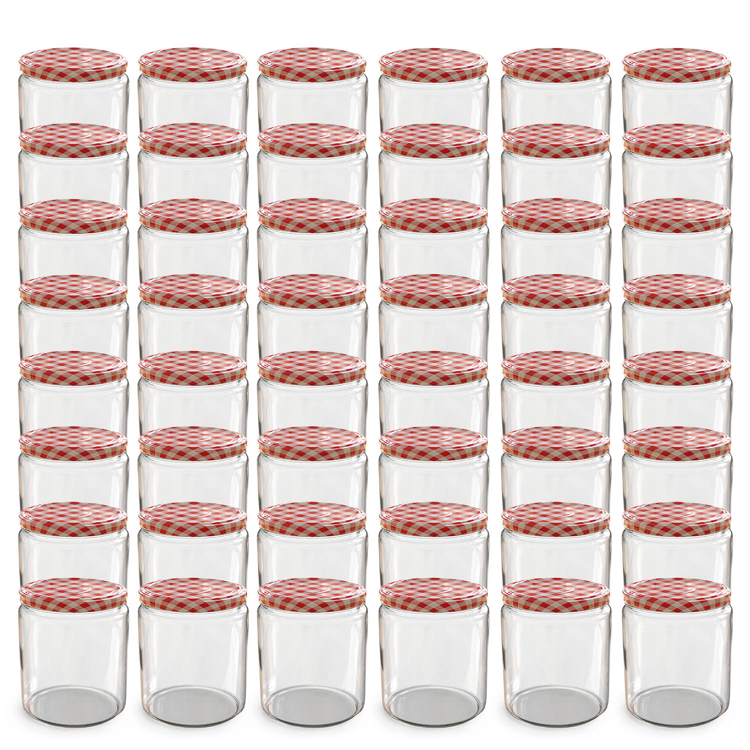 48x 405ml Einmachgläser mit Deckel Rot-Weiß-Karo (TO82) 48x 405ml Einmachgläser mit Deckel Rot-Weiß-Karo (TO82)