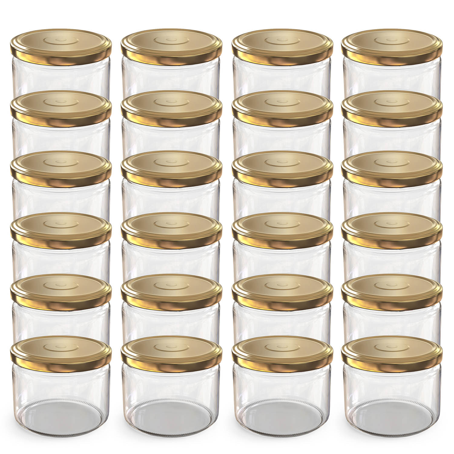 24x 282ml Einmachgläser mit Deckel Gold (TO82) 24x 282ml Einmachgläser mit Deckel Gold (TO82)