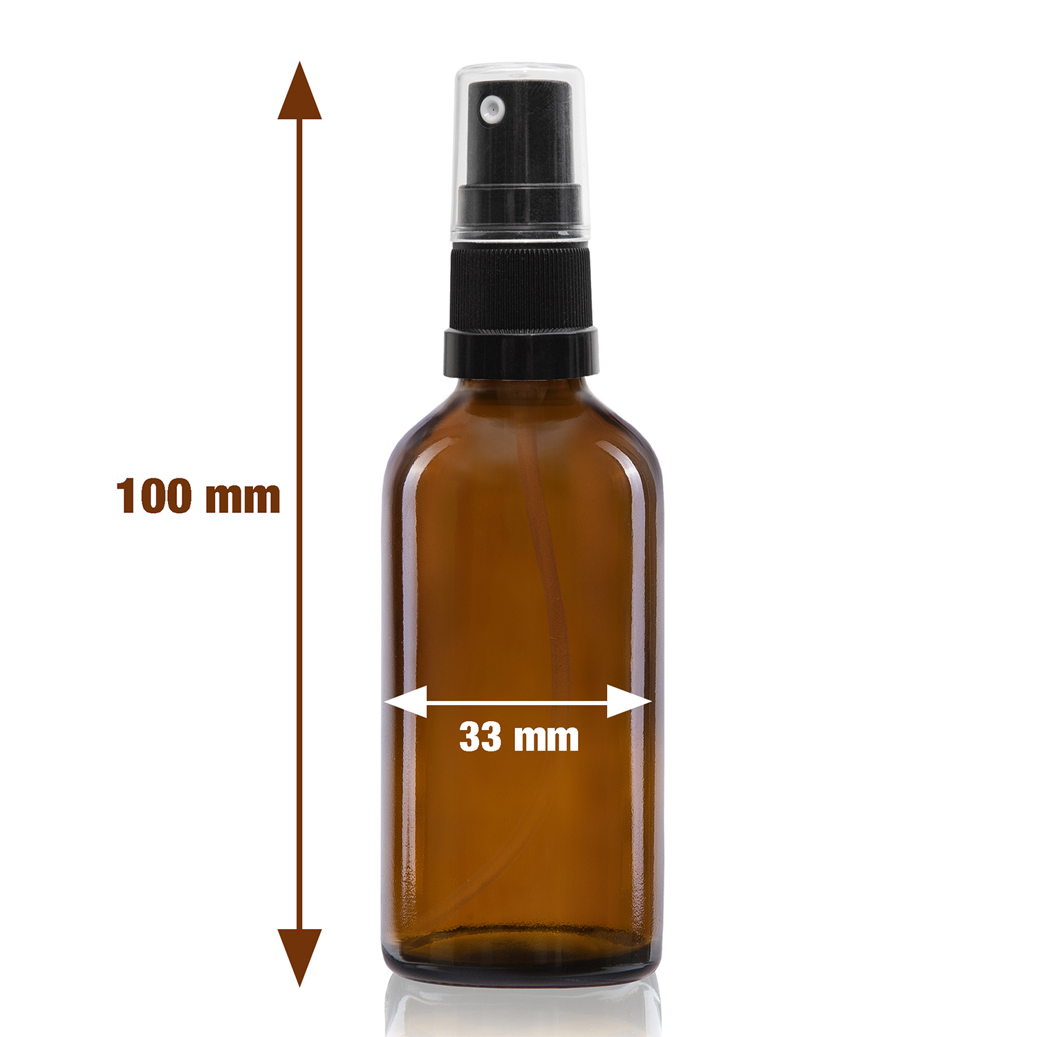 20x 30ml Sprühflasche aus Braunglas mit schwarzem Sprühaufsatz, inkl. Etiketten